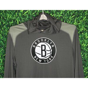 Brooklyn Nets New York NBA Basketball Men’s 2XL Long Sleeve Gray Hoodie Shirt
